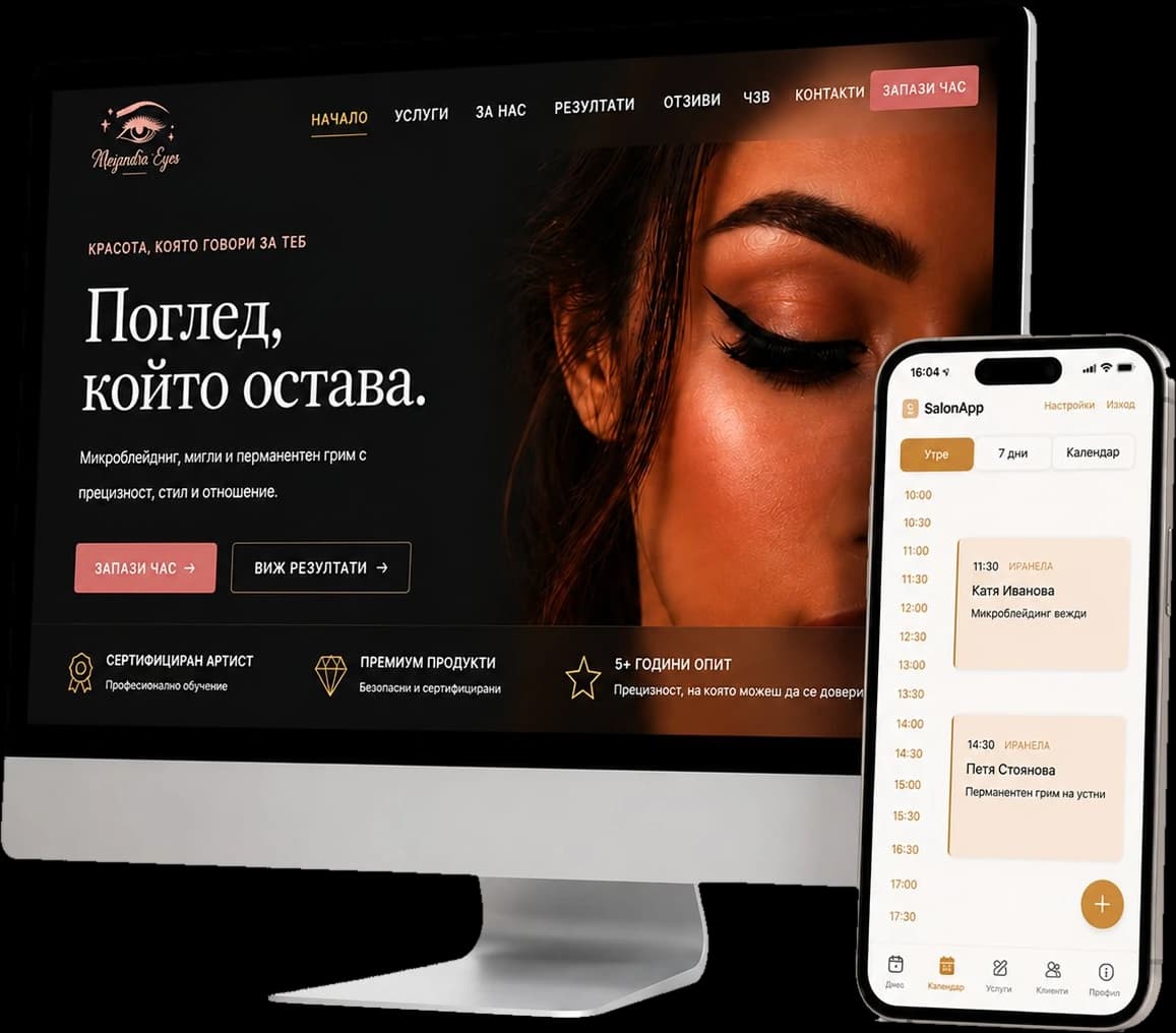 SalonApp — сайт и приложение за салони